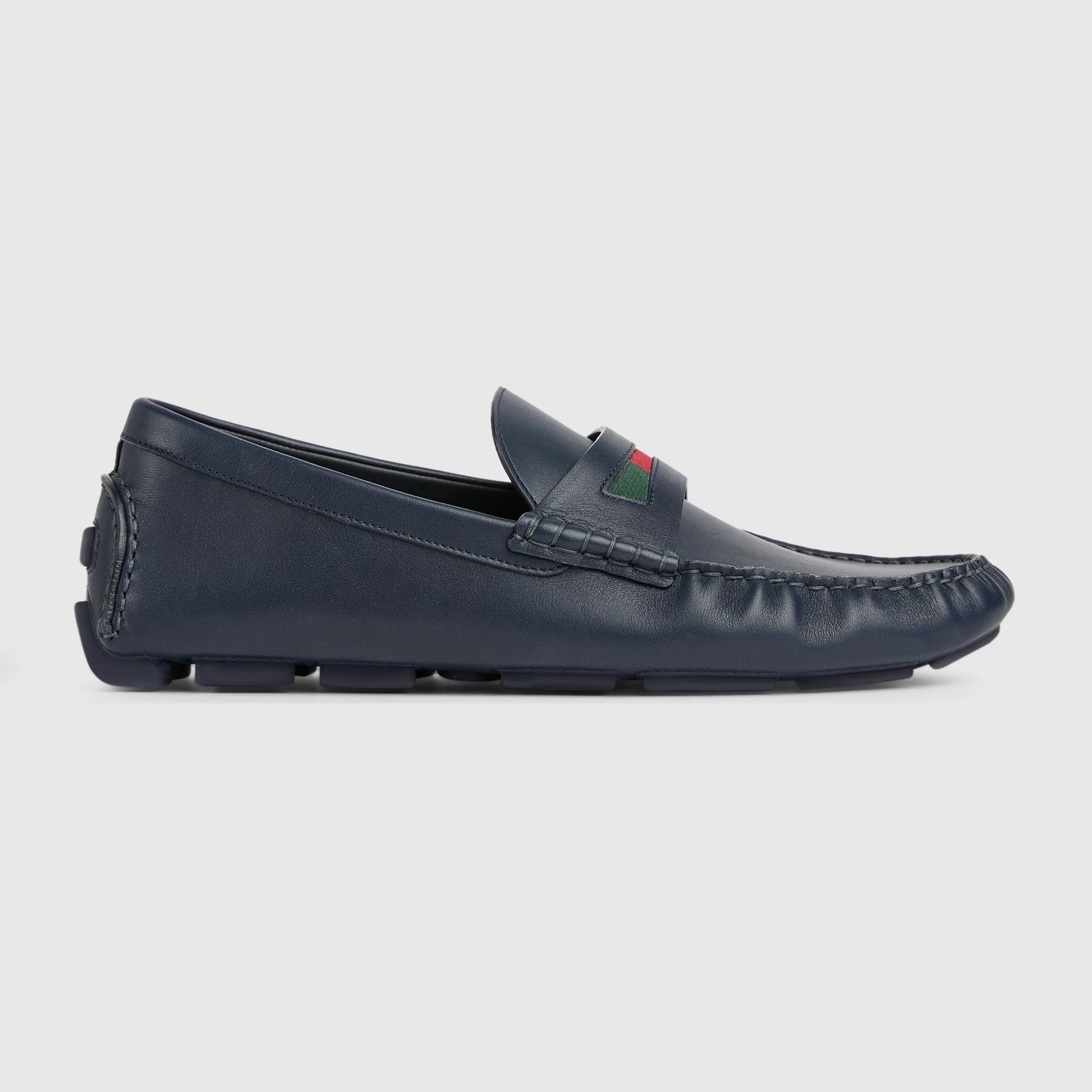 Gucci Web Details Leather Loafers