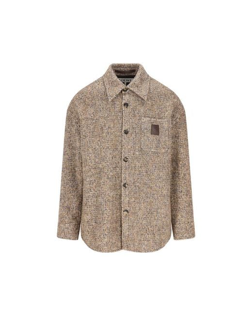 Loewe Overshirt Jacket In Wool And Llama Blend