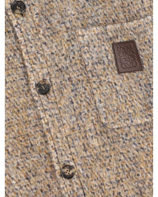 Loewe Overshirt Jacket In Wool And Llama Blend