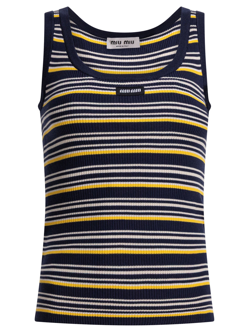 Miu Miu Cotton Tank Top With Logo