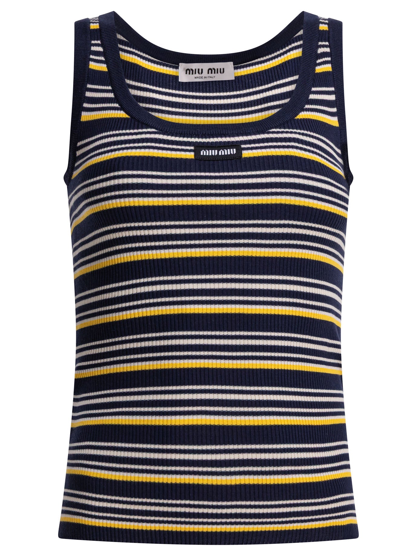 Miu Miu Cotton Tank Top With Logo