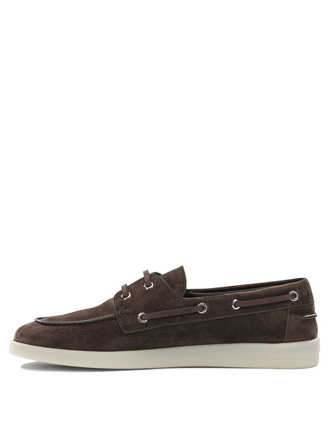 Prada Lace Up Loafers In Leather