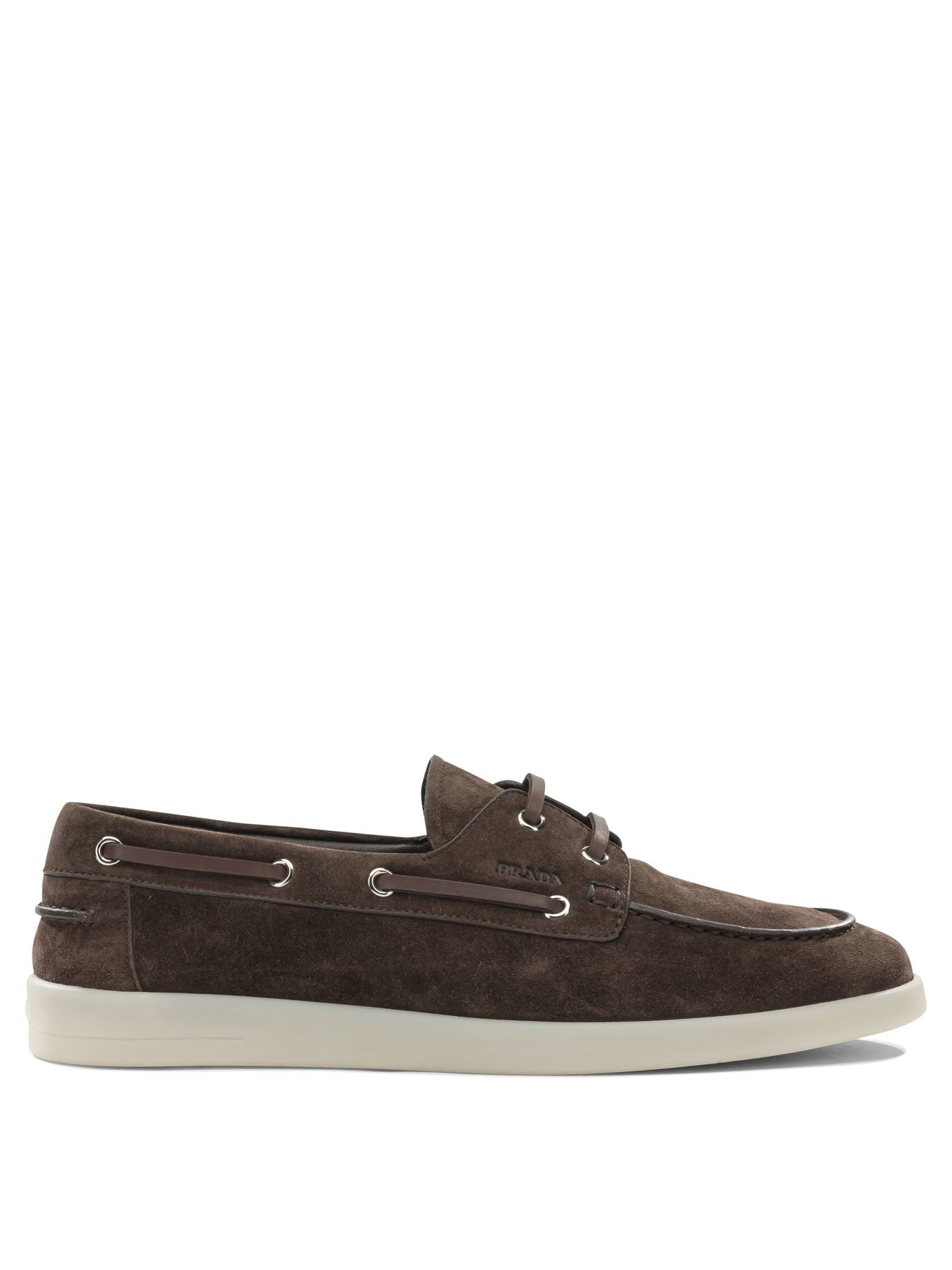 Prada Lace Up Loafers In Leather