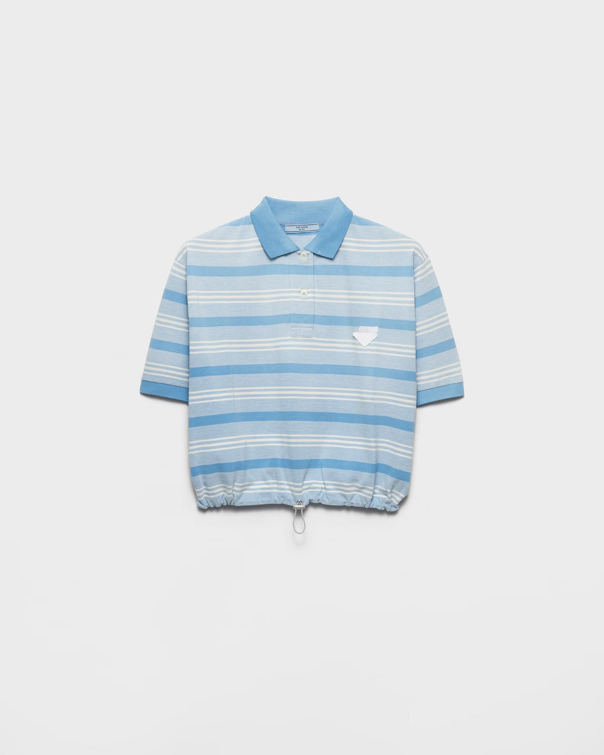 Prada Polo Shirt With Elasticized Drawstring Hem