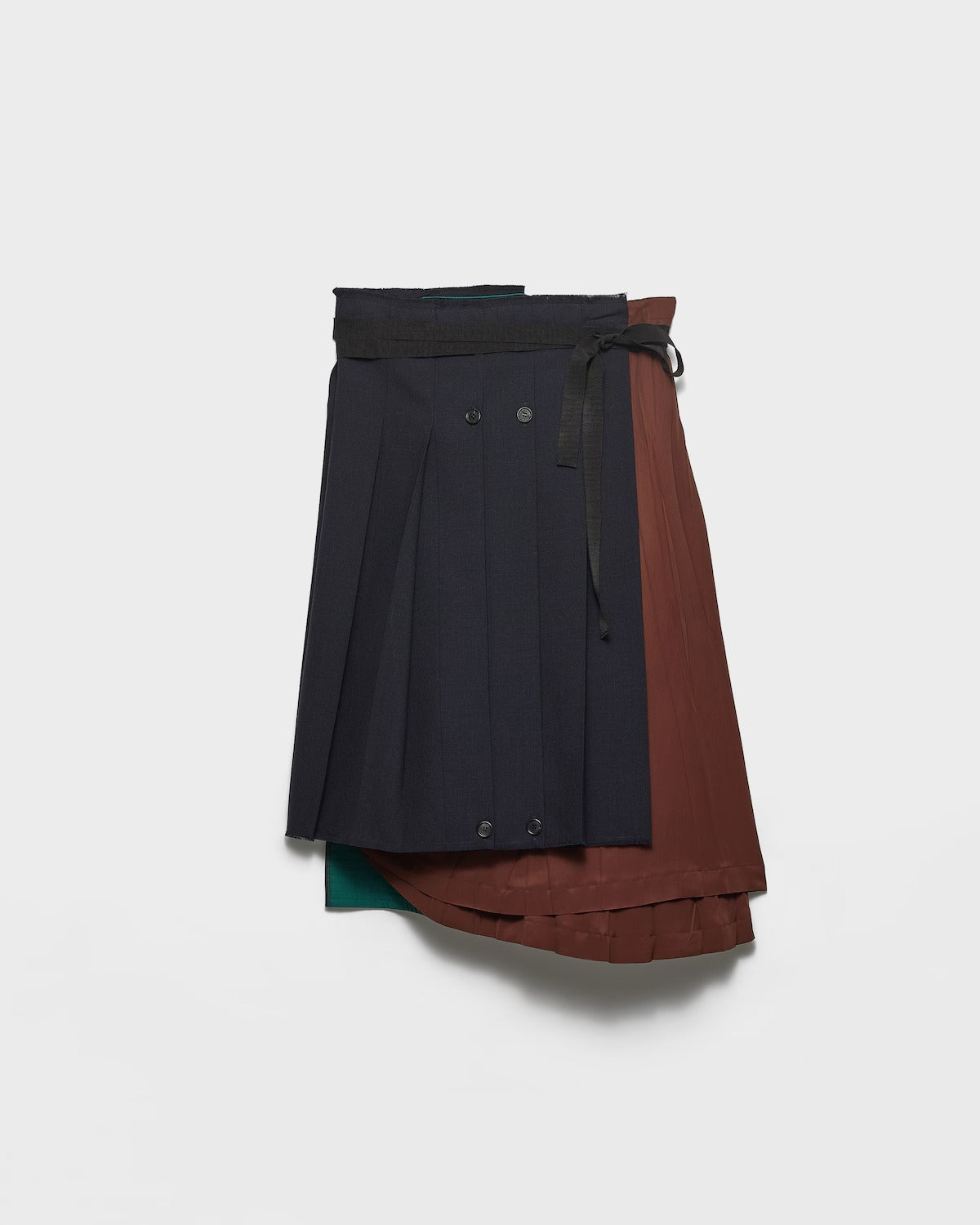 Prada Midi Skirt In Virgin Wool With Patchwork