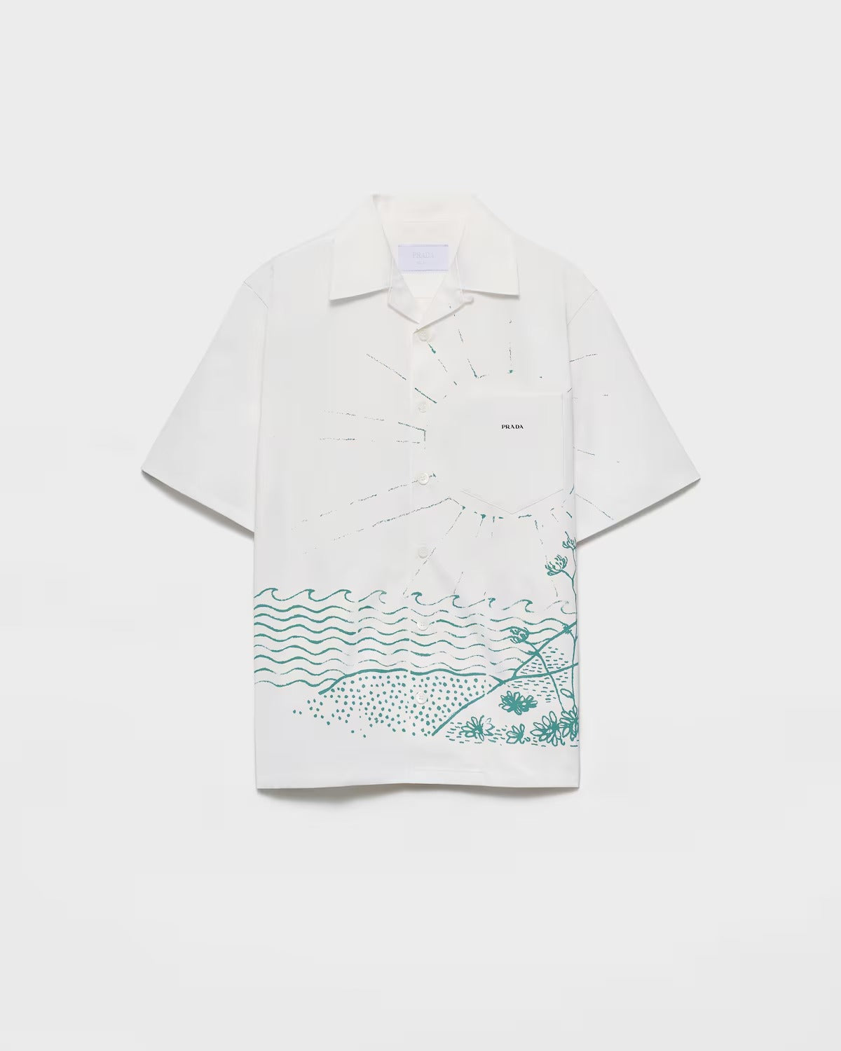 Prada Short Sleeves Shirt In Cotton