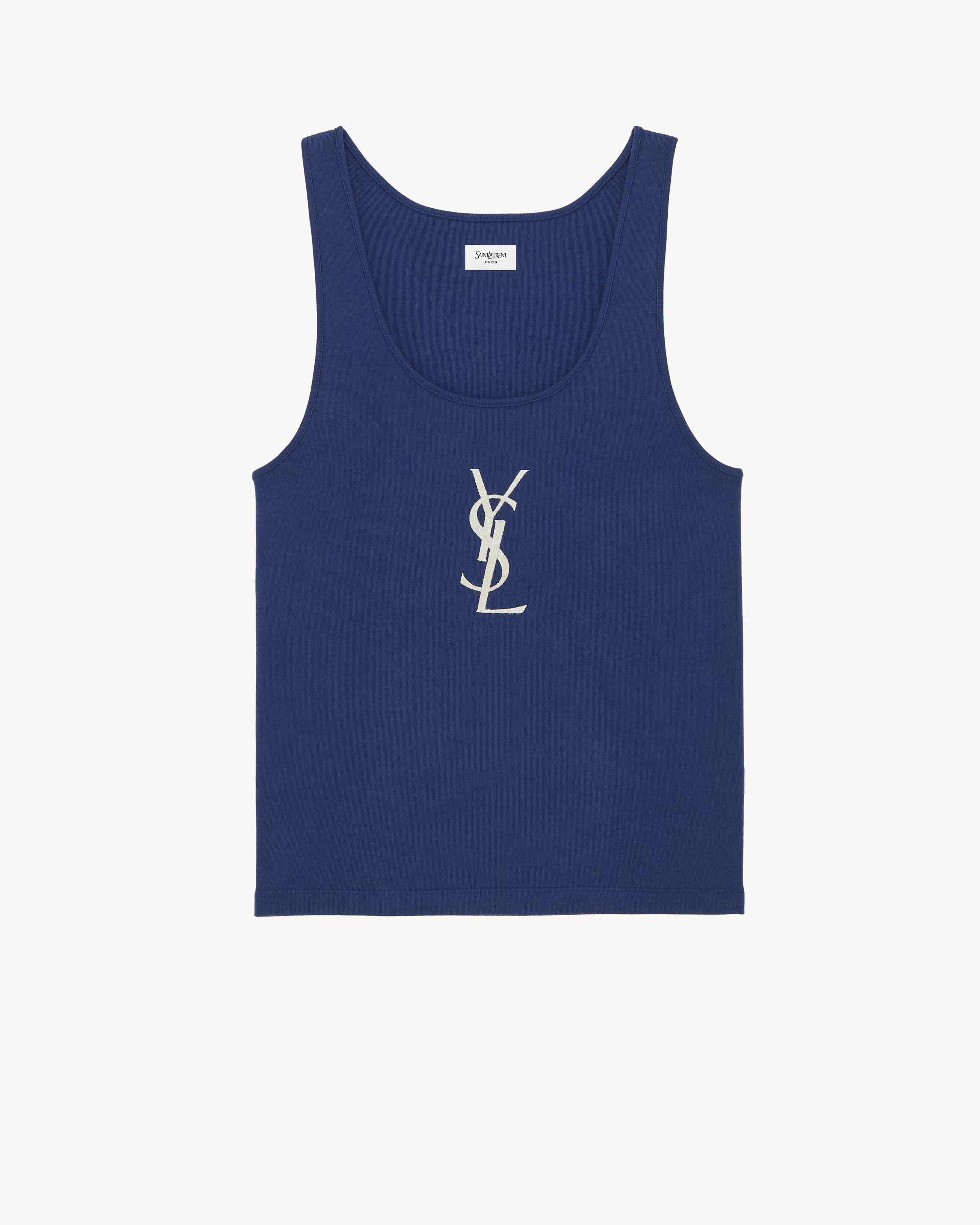 Saint Laurent Cotton Tank Top Cassandre