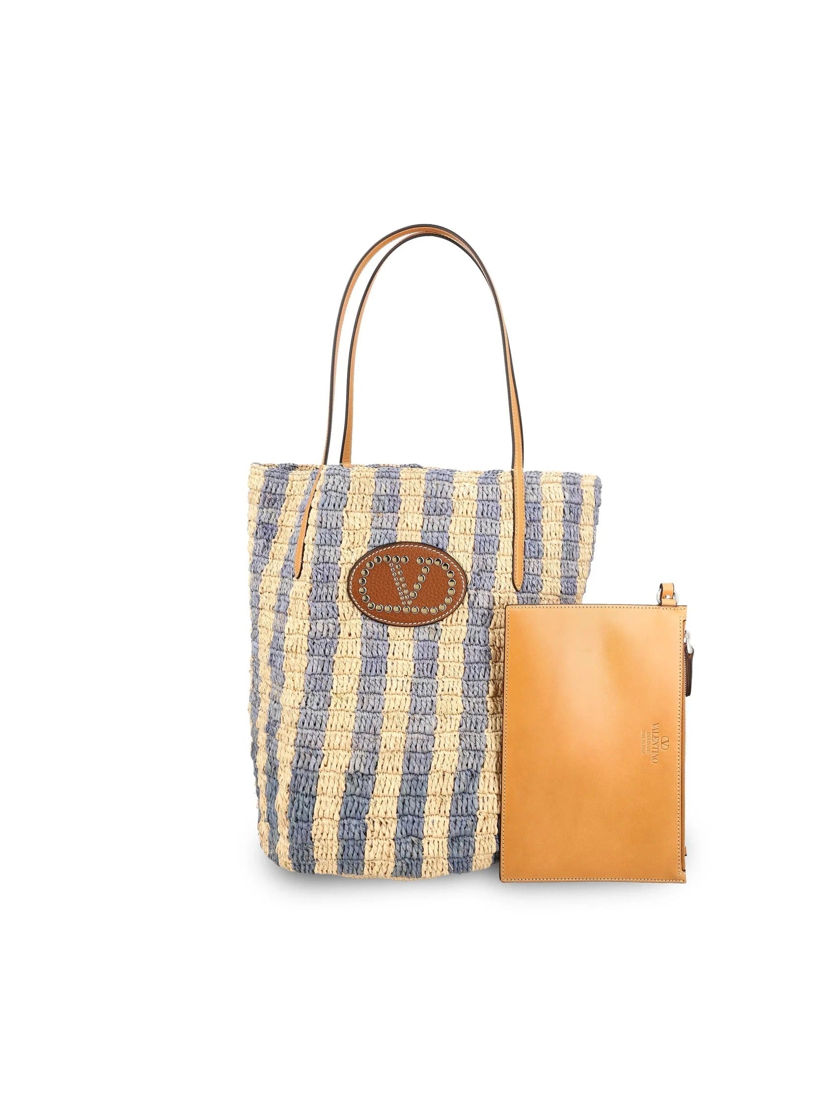 Valentino Garavani Medium Shoulder Bag In Rafia