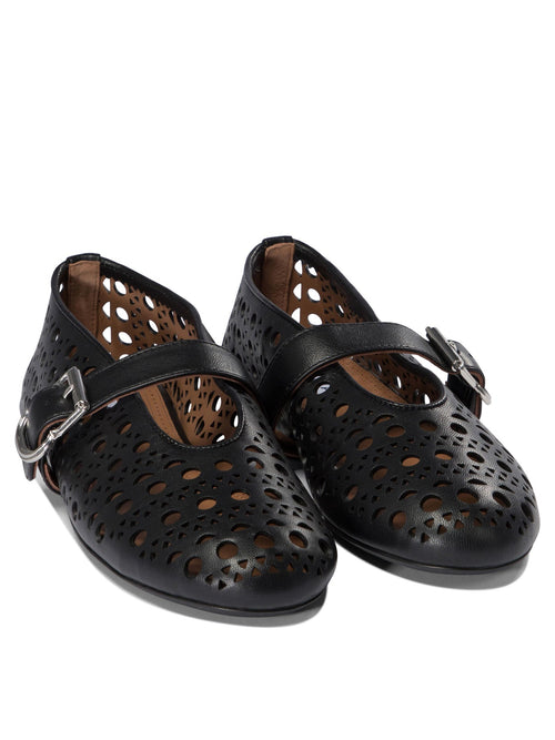 Alaïa Perforated Mary Jane Ballet Flats