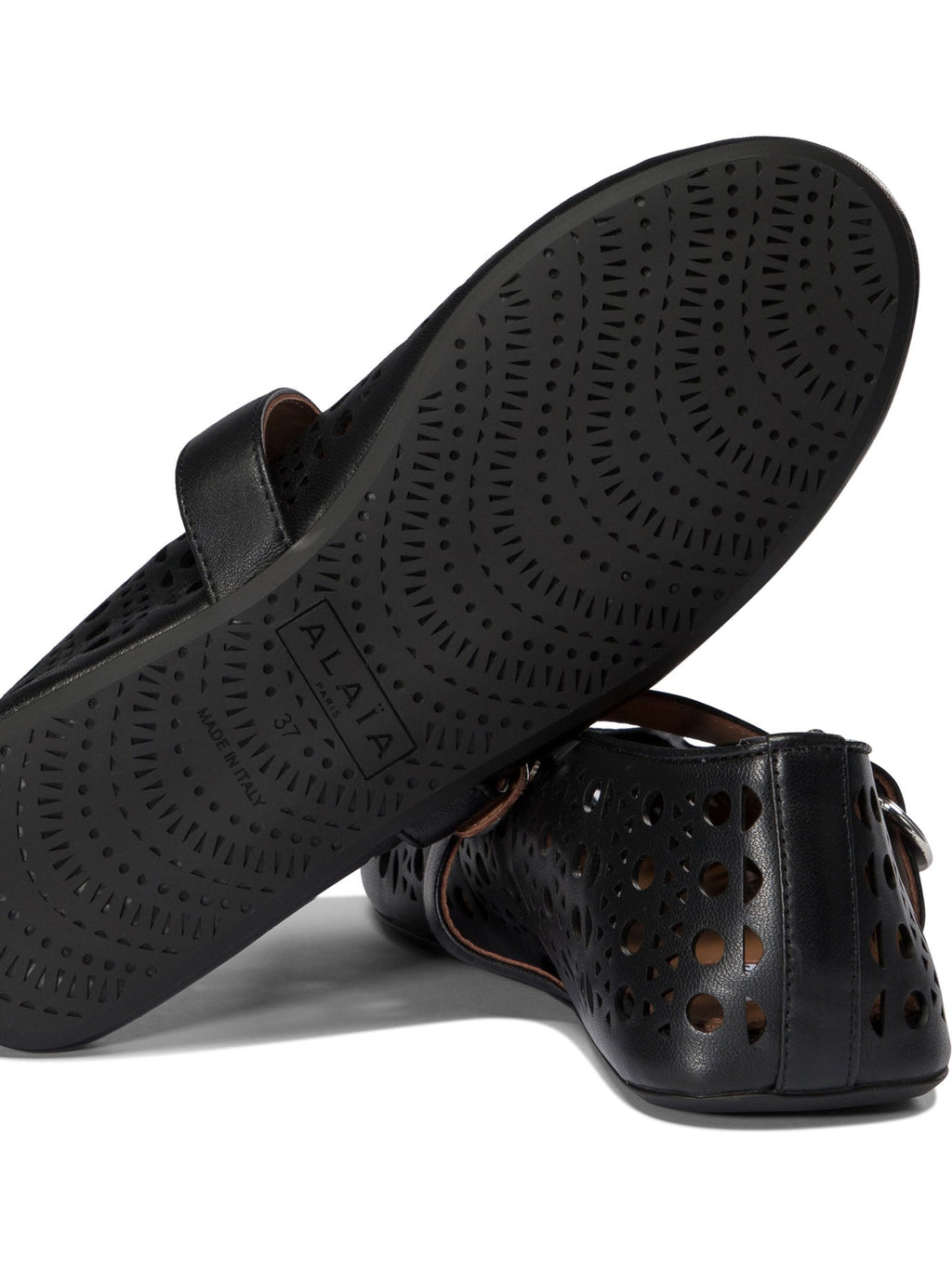 Alaïa Perforated Mary Jane Ballet Flats
