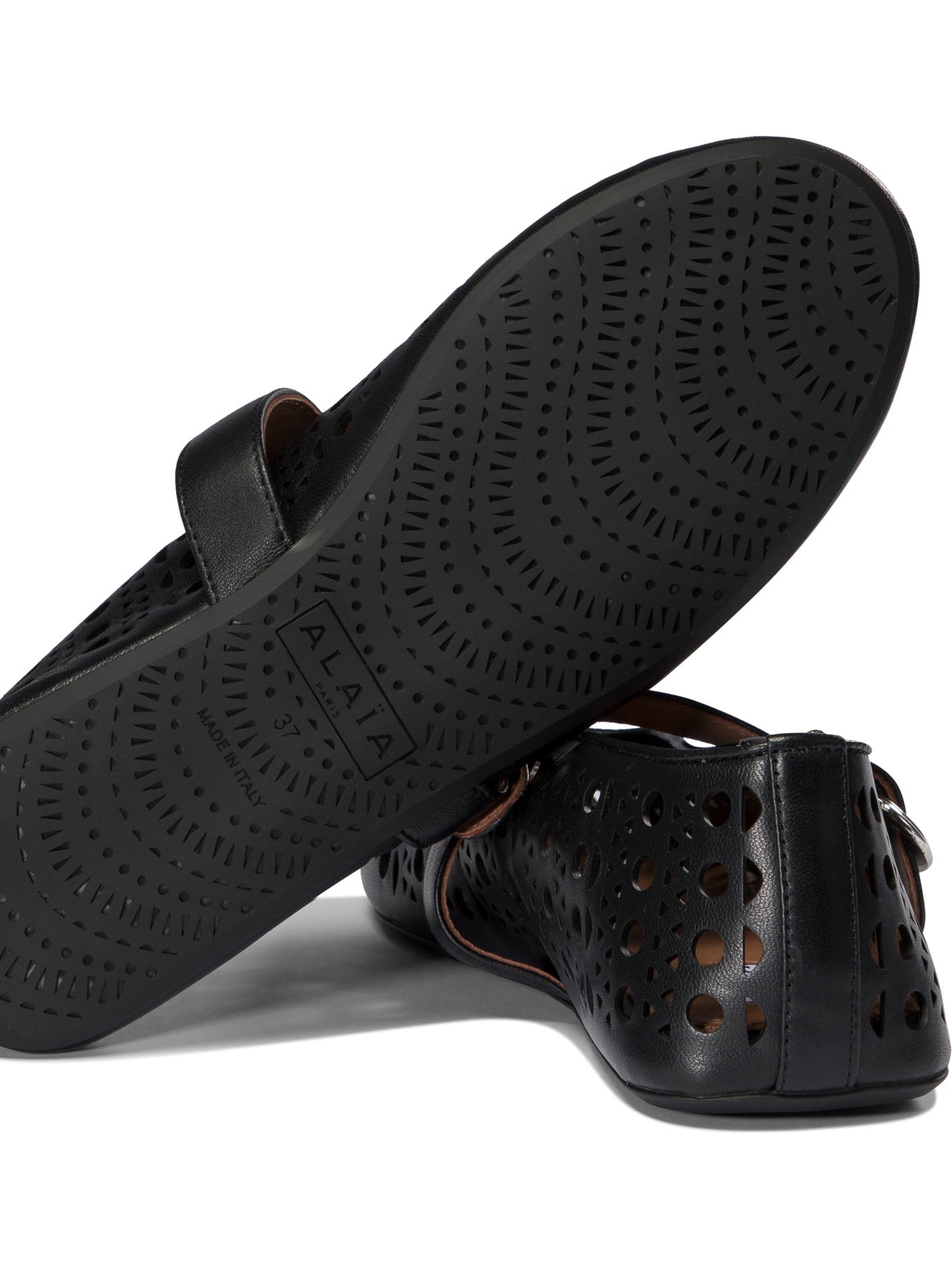 Alaïa Perforated Mary Jane Ballet Flats
