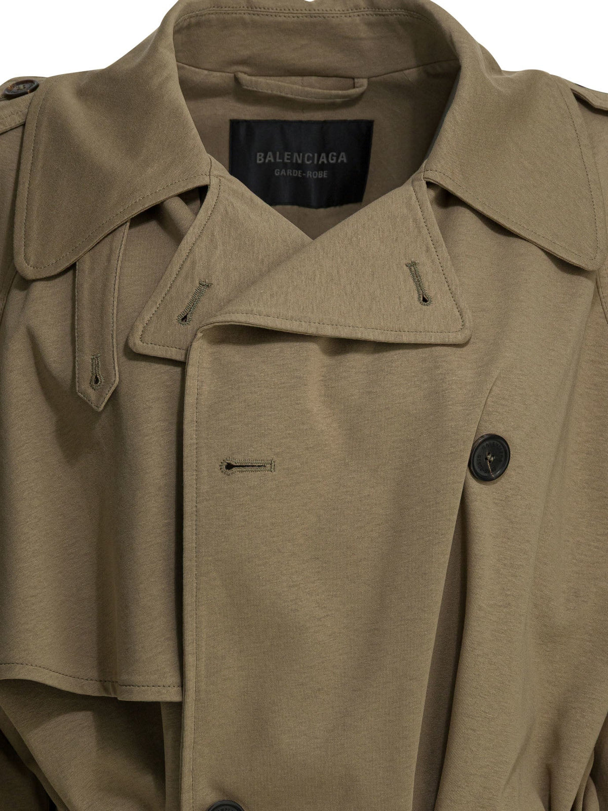 Balenciaga Short Trench Coat In Explorer