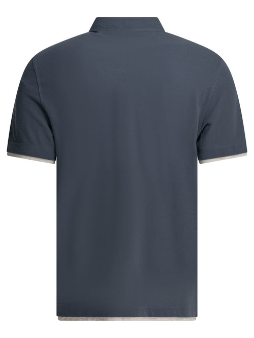 Brunello Cucinelli "faux Layering" Buttoned Polo Shirt