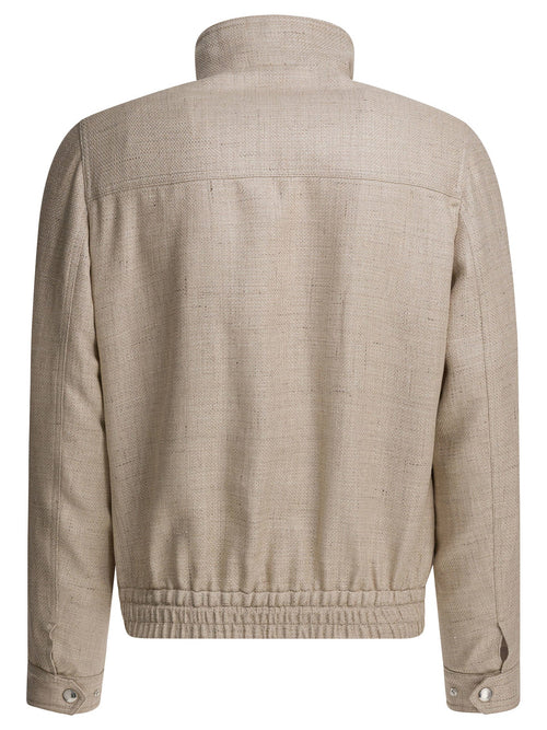 Brunello Cucinelli Silk Linen And Wool Hopsack Jacket