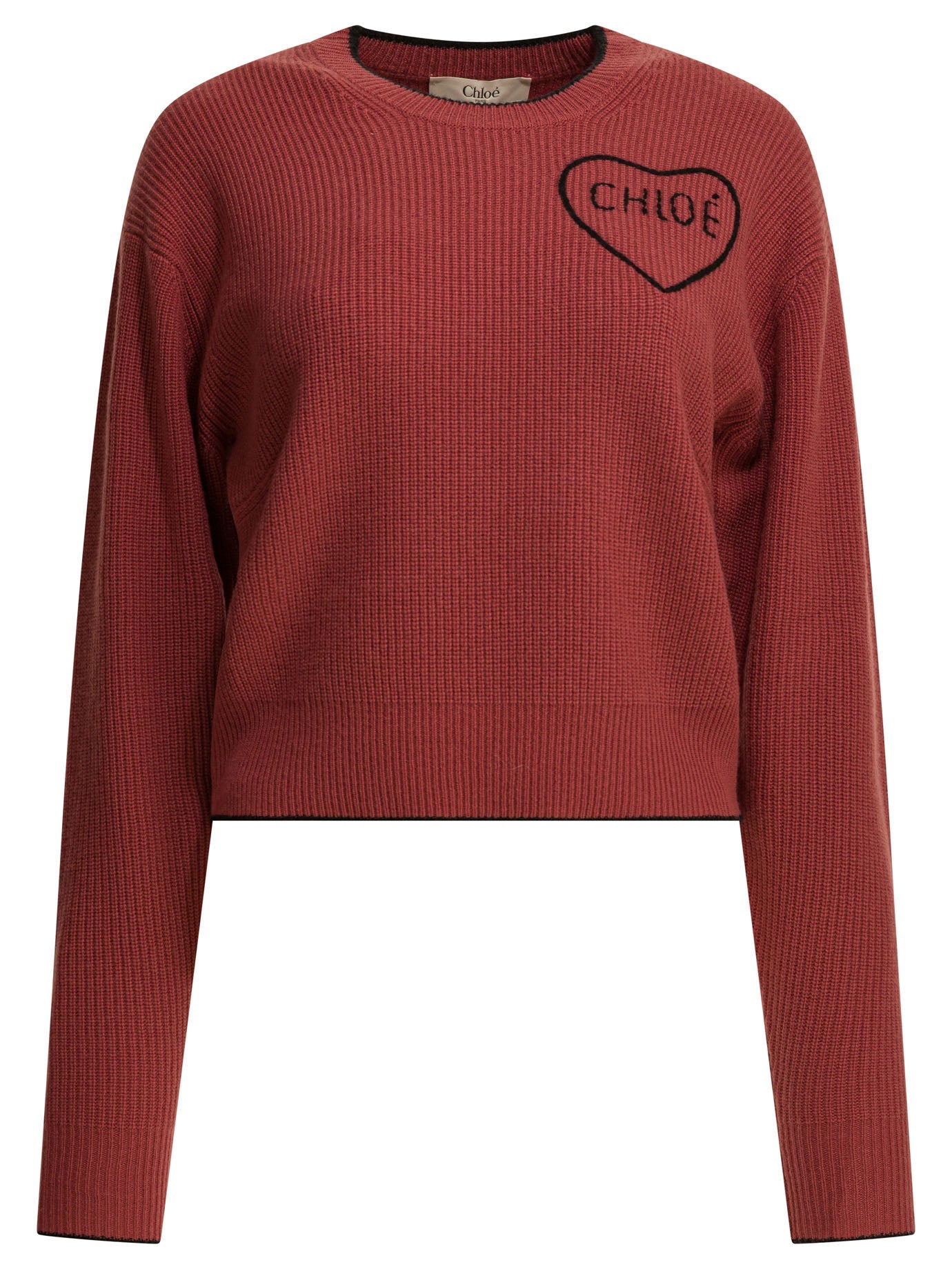 Chloé Wool And Cashmere Crewneck Knitwear With Logo