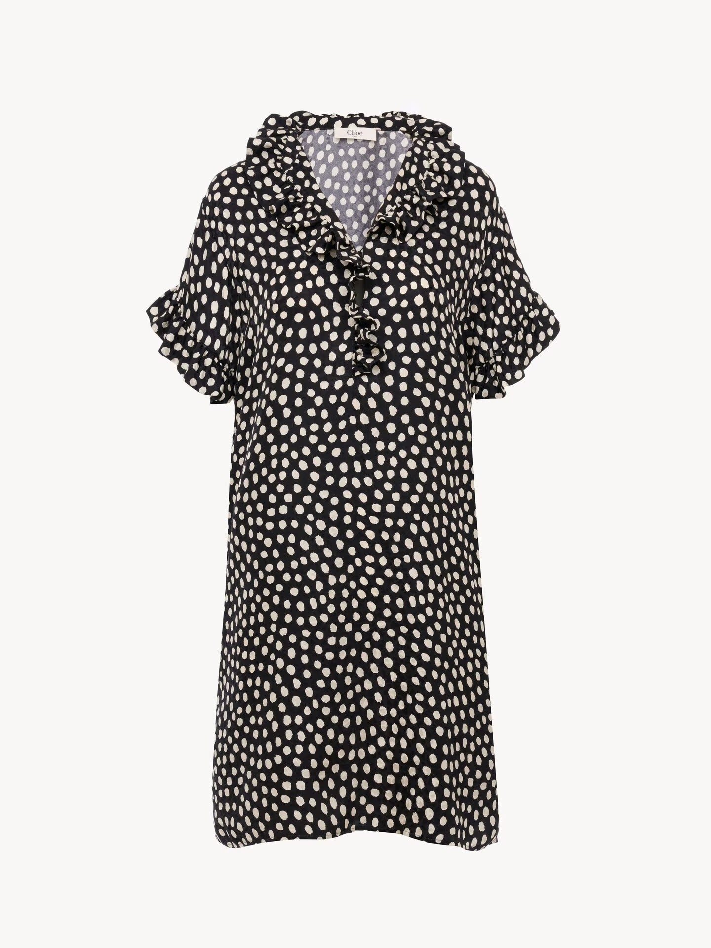 Chloé Short Dress In Silk With Short Sleeves