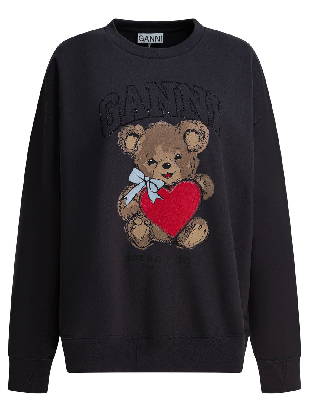 Ganni "bear" Embellished Crewneck Sweatshirt