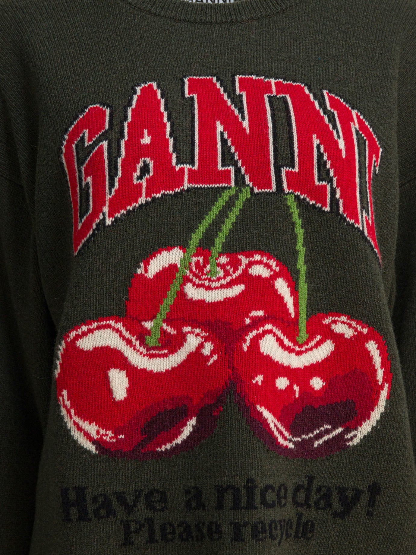 Ganni Wool-blend Crew-neck Sweater