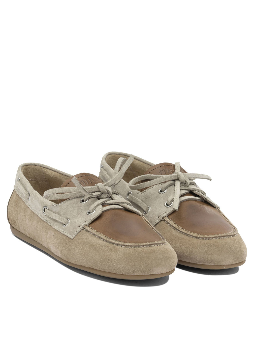 Miu Miu Suede Lace-up Loafers