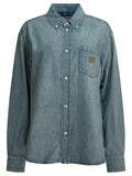 Miu Miu Denim Shirt With Logo