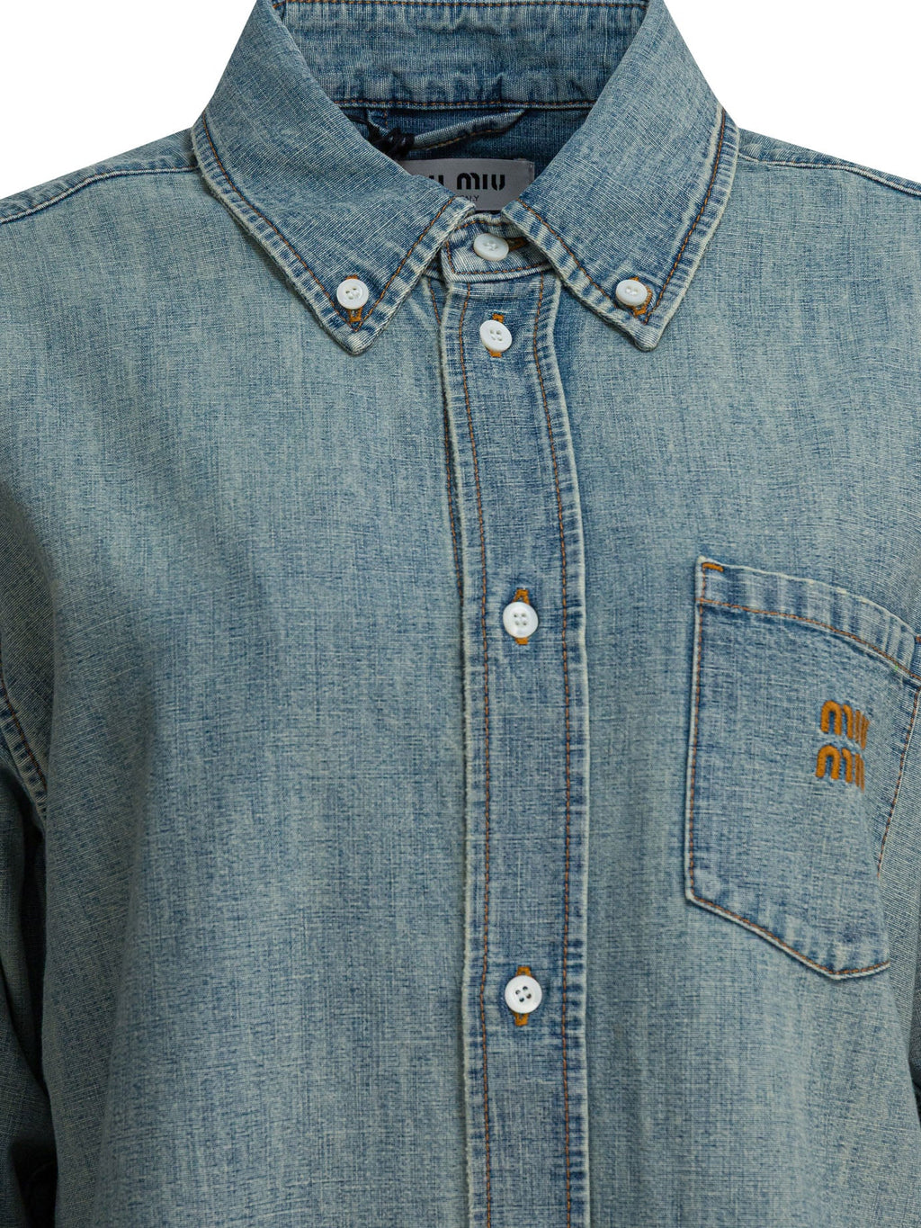 Miu Miu Denim Shirt With Logo