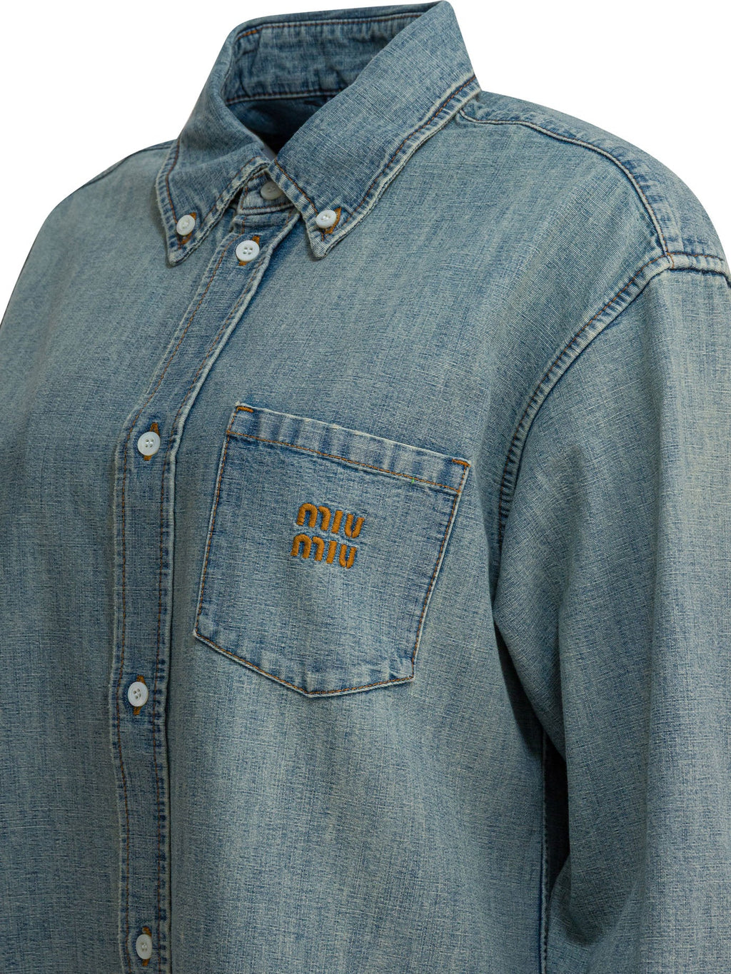 Miu Miu Denim Shirt With Logo