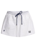 Miu Miu Poplin Mini Skirt With Logo