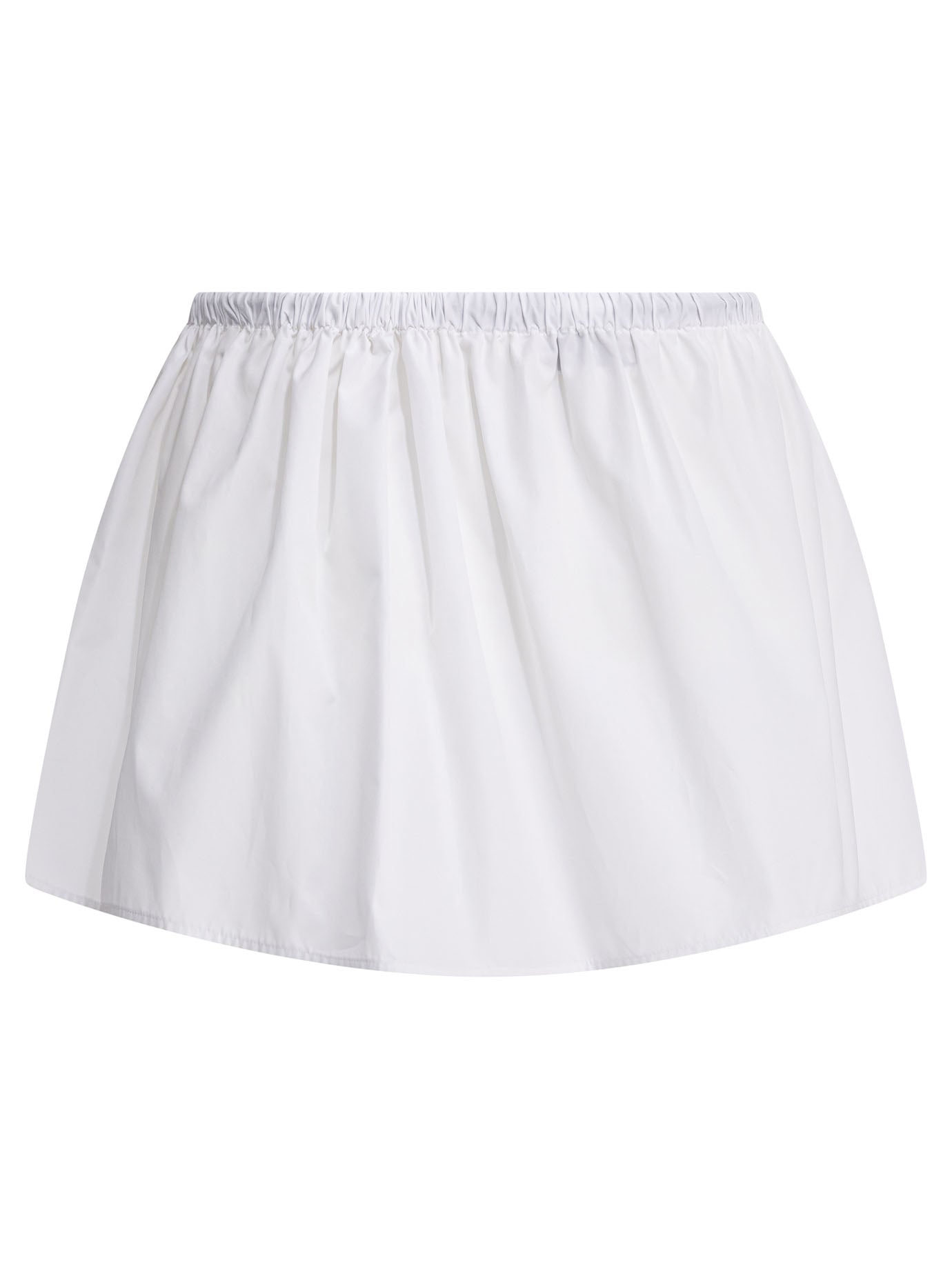 Miu Miu Poplin Mini Skirt With Logo