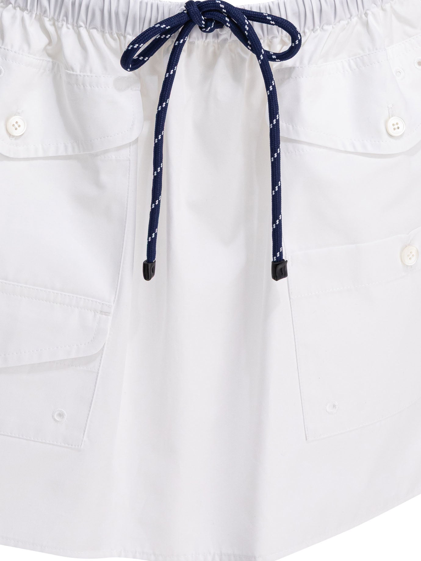 Miu Miu Poplin Mini Skirt With Logo