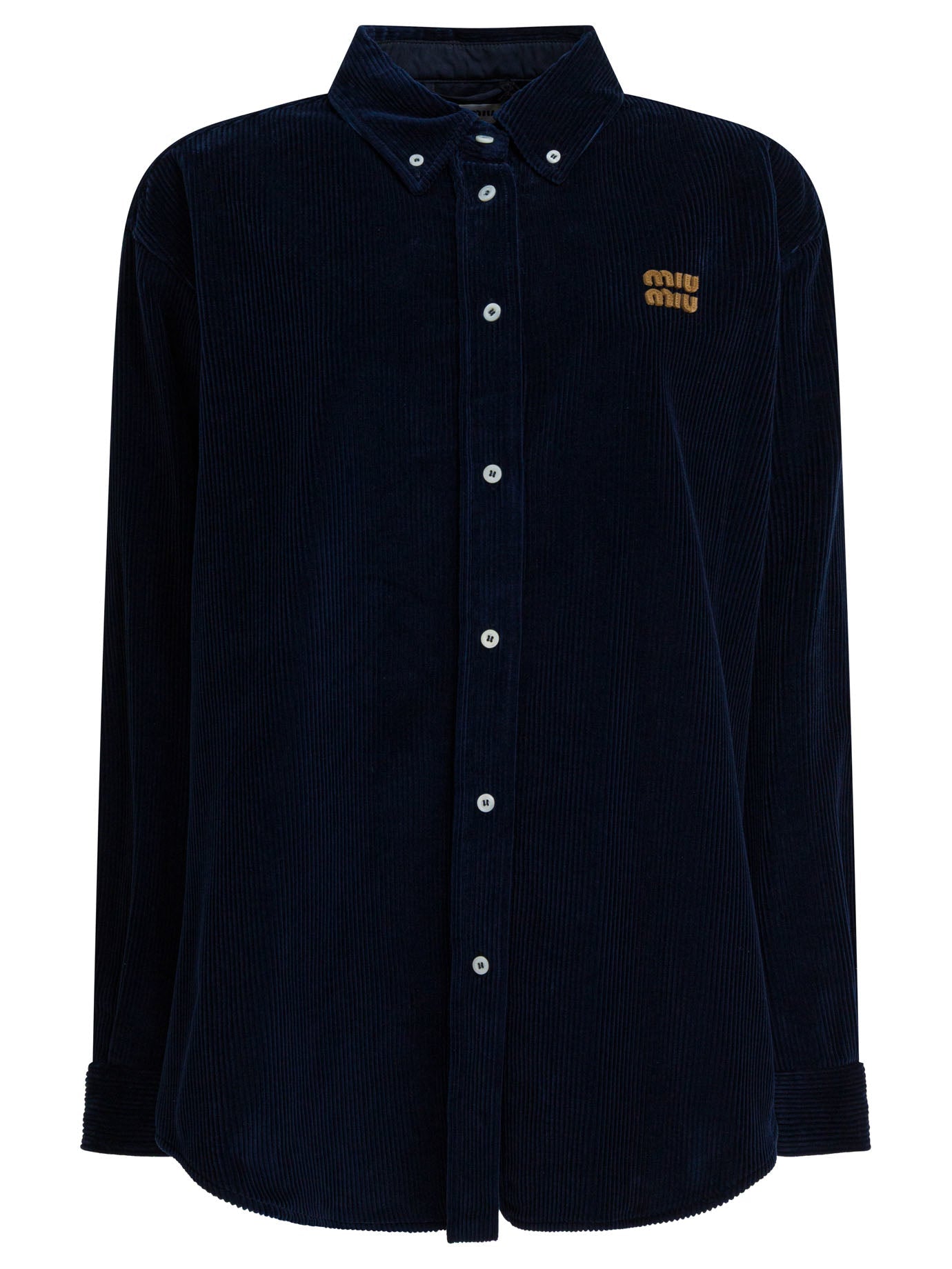 Miu Miu Velvet Shirt With Logo