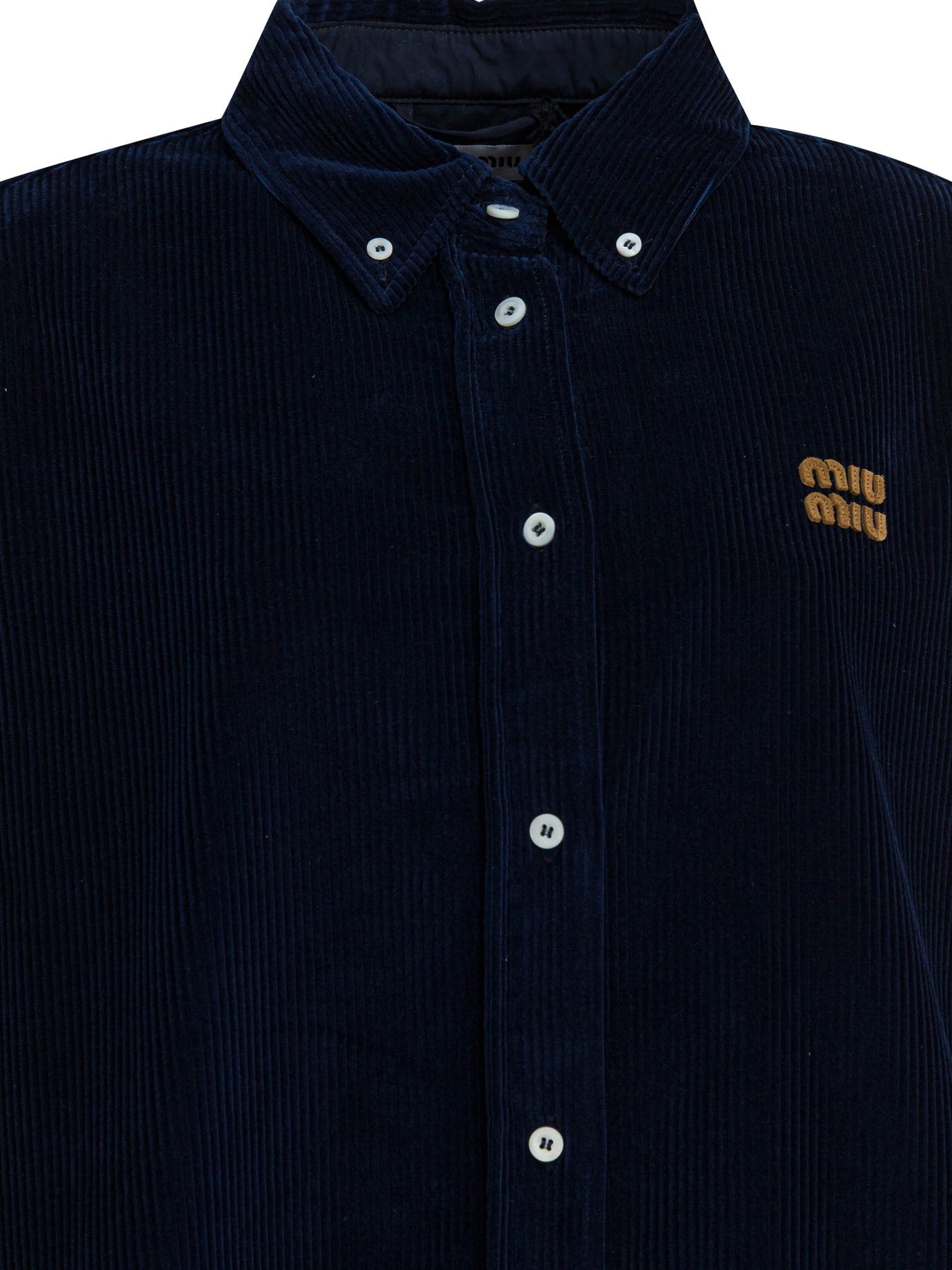 Miu Miu Velvet Shirt With Logo