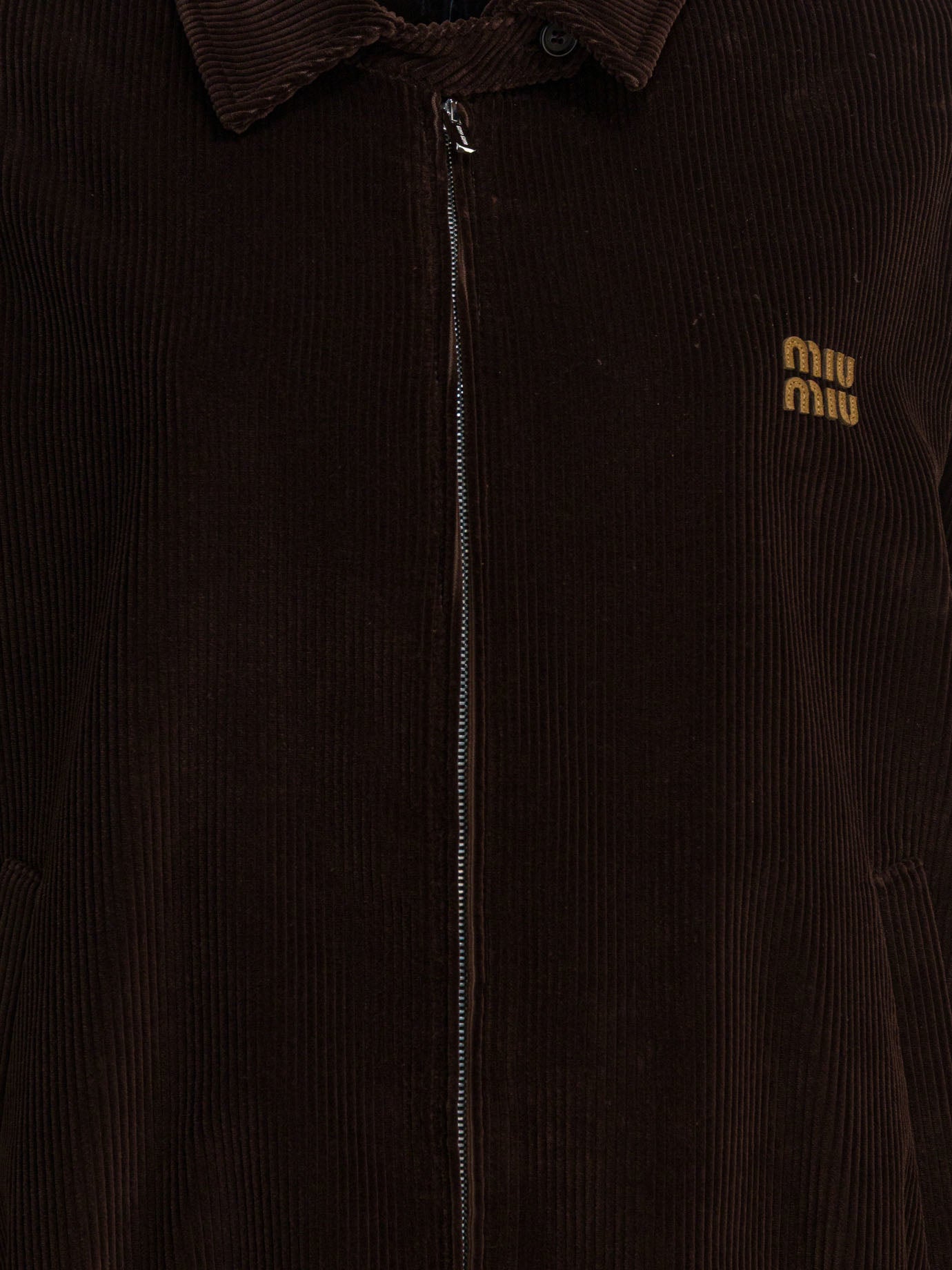 Miu Miu Corduroy Logo Bomber Jacket