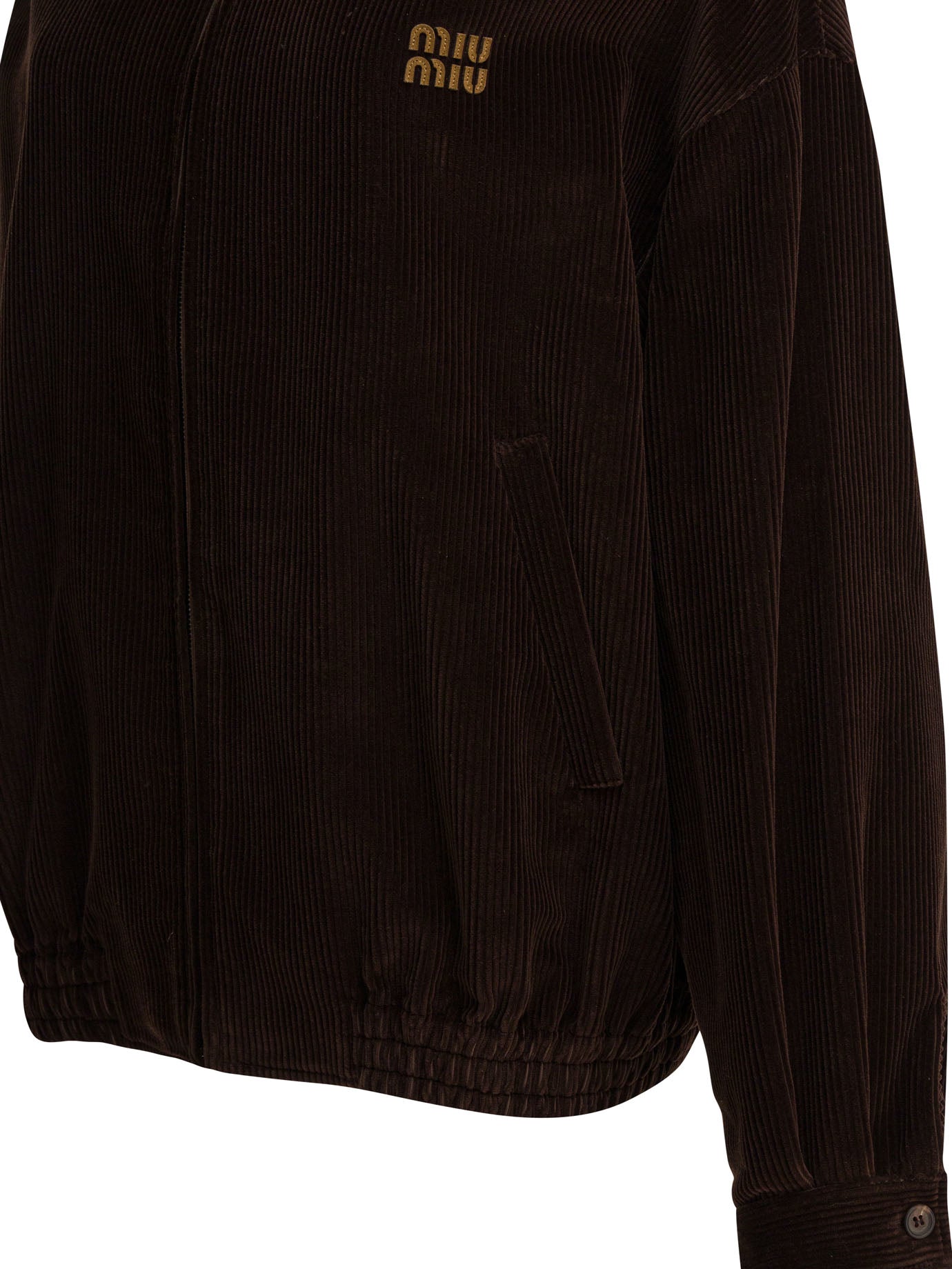 Miu Miu Corduroy Logo Bomber Jacket