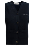 Miu Miu Cashmere Vest With Logo