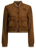 Miu Miu Suede Leather Bomber Jacket