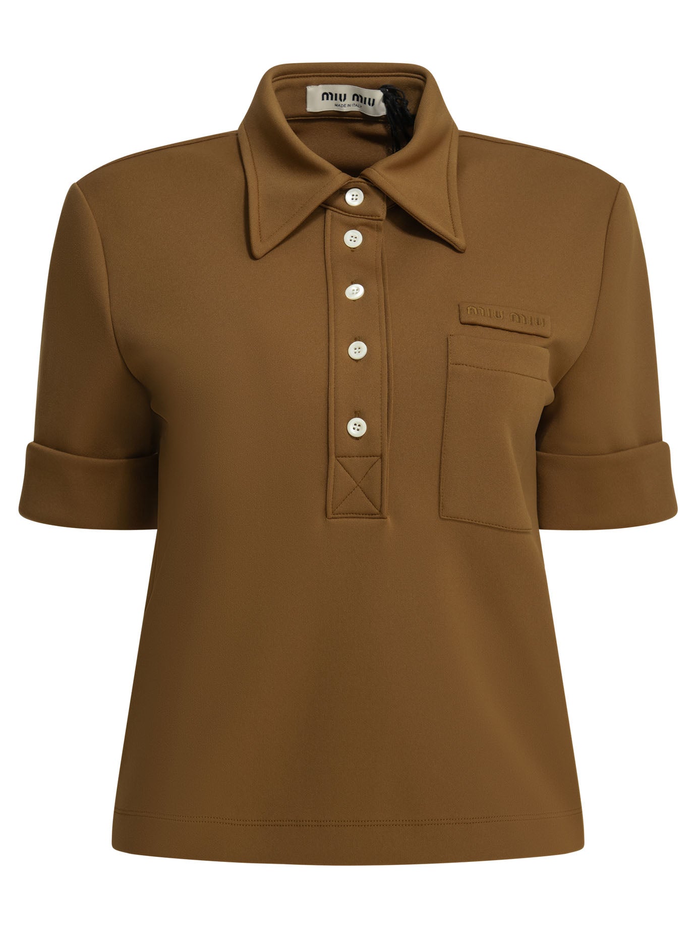 Miu Miu Polo Shirt With Buttons And Logo