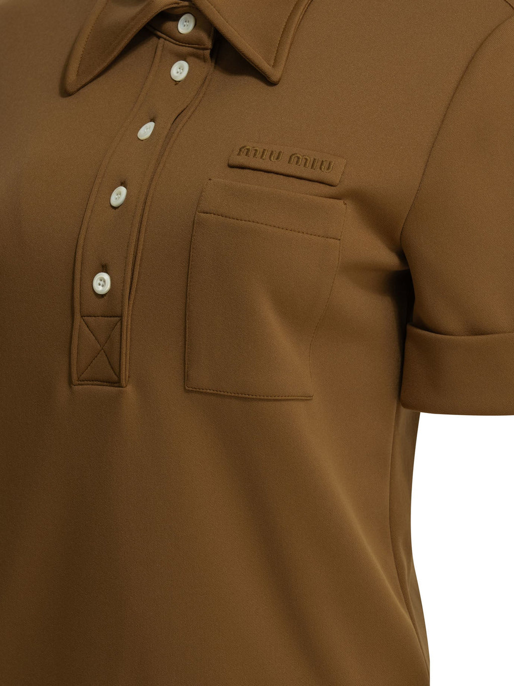 Miu Miu Polo Shirt With Buttons And Logo