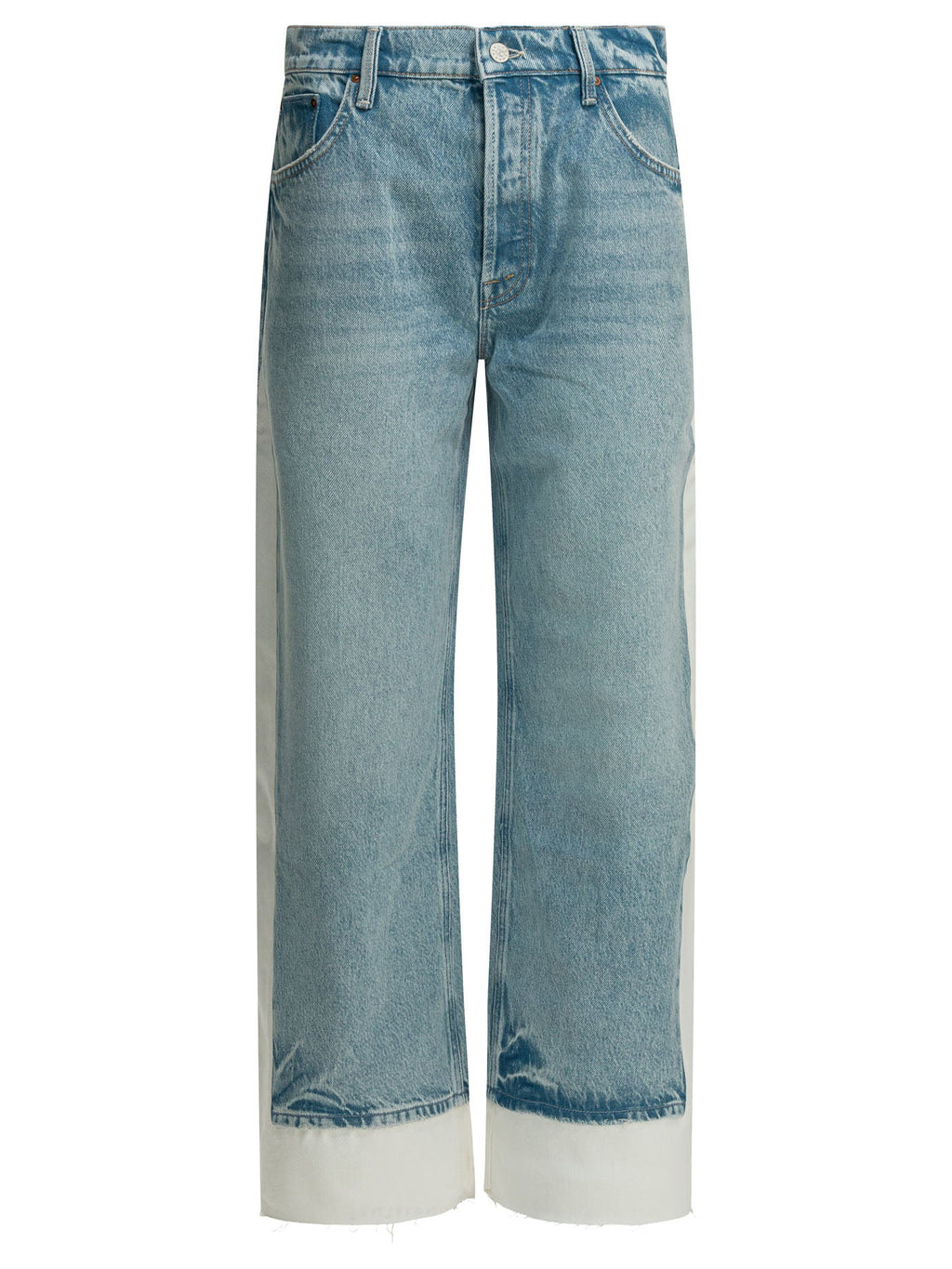 Mother Denim "the Nachio Double Dip Nerdy Fray" Wide Leg Jeans
