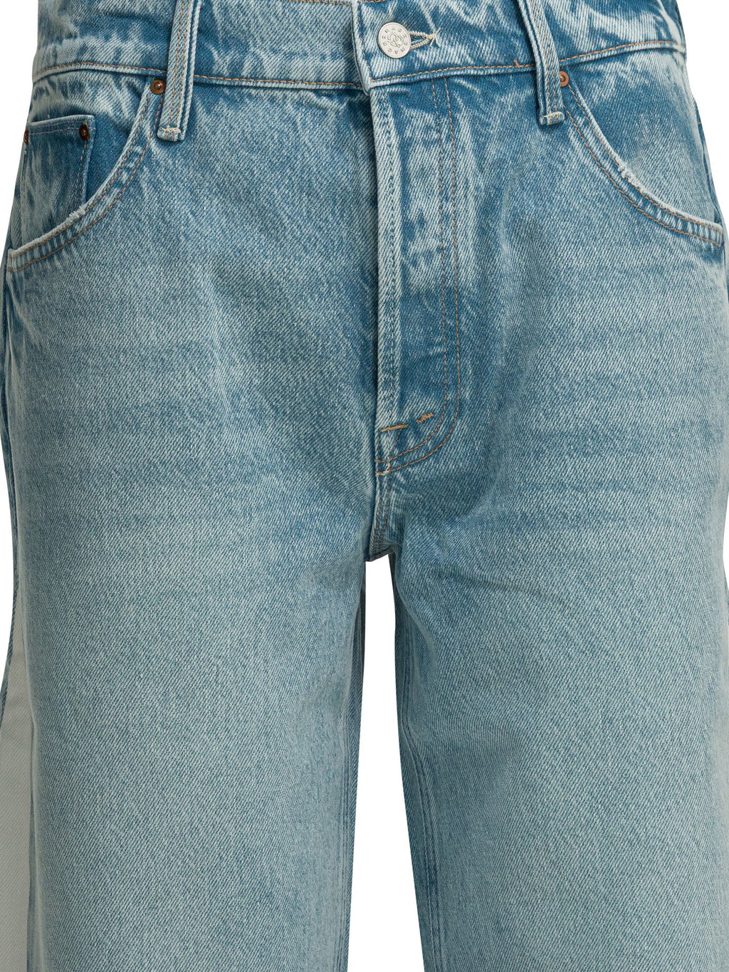 Mother Denim "the Nachio Double Dip Nerdy Fray" Wide Leg Jeans