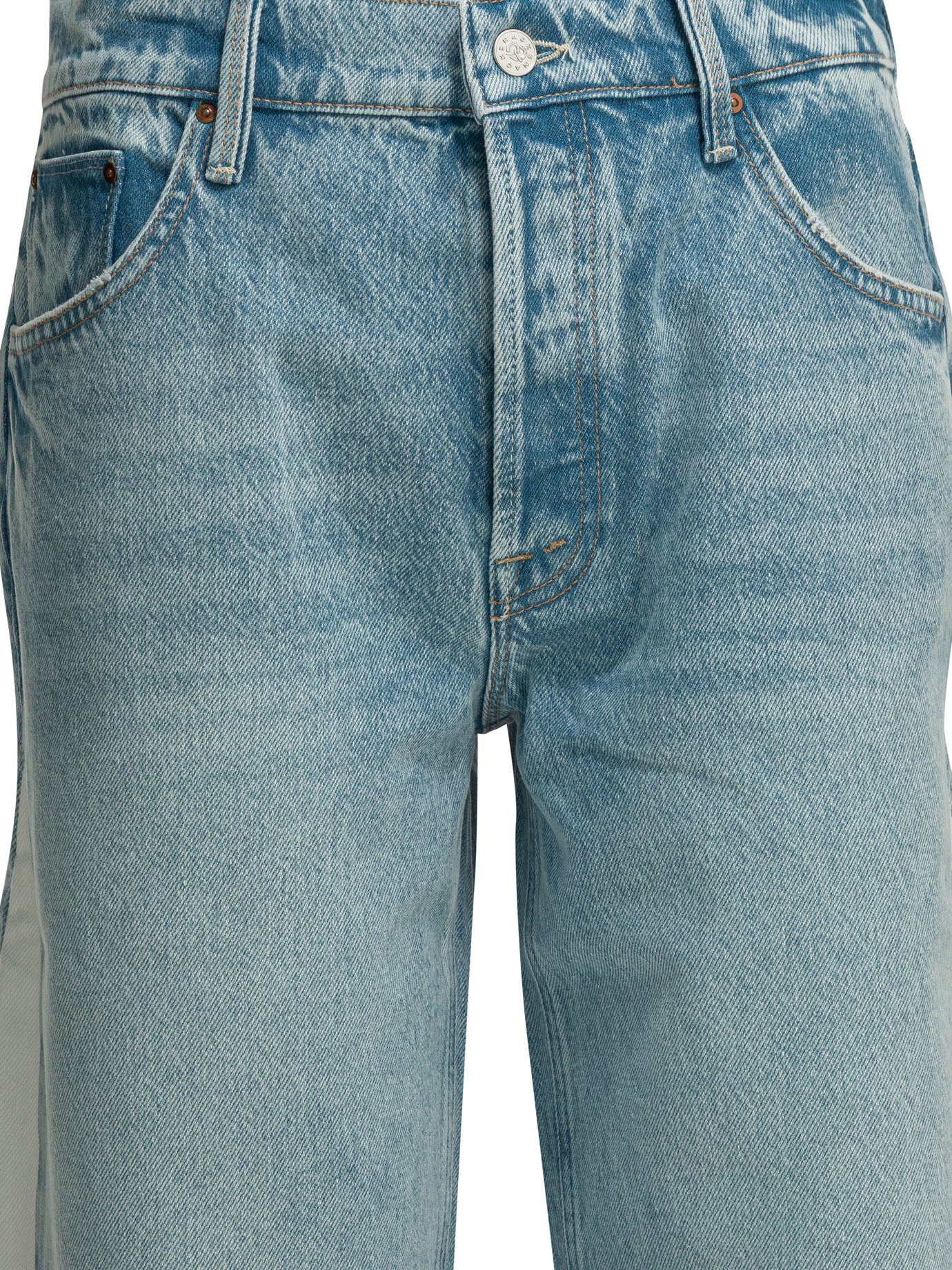 Mother Denim "the Nachio Double Dip Nerdy Fray" Wide Leg Jeans