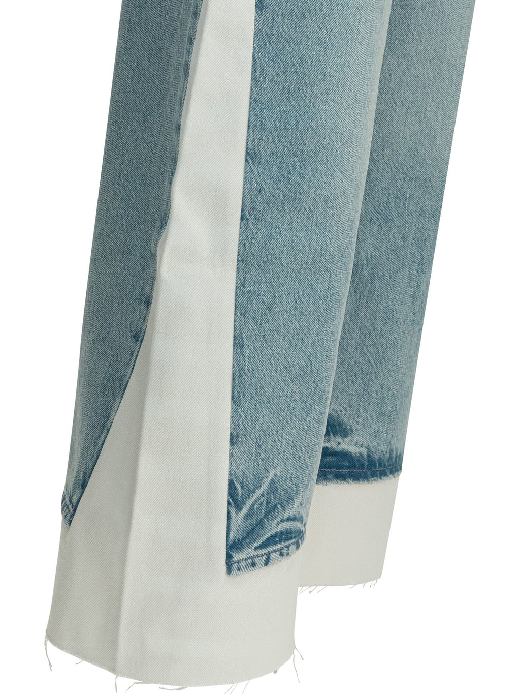 Mother Denim "the Nachio Double Dip Nerdy Fray" Wide Leg Jeans