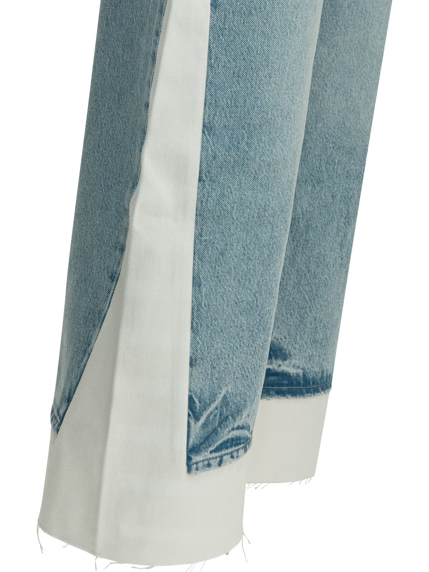 Mother Denim "the Nachio Double Dip Nerdy Fray" Wide Leg Jeans