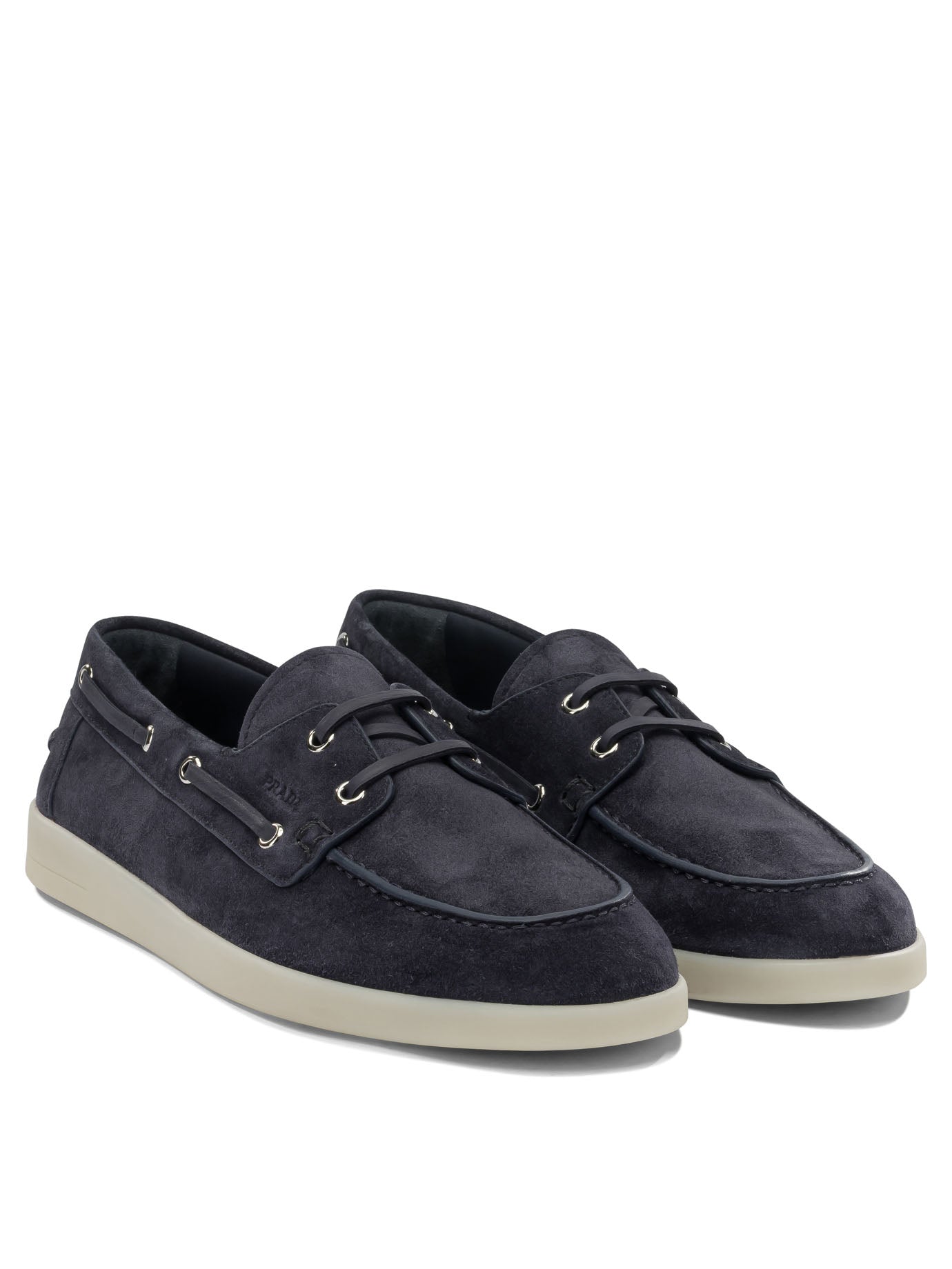 Prada Suede Lace-up Loafers