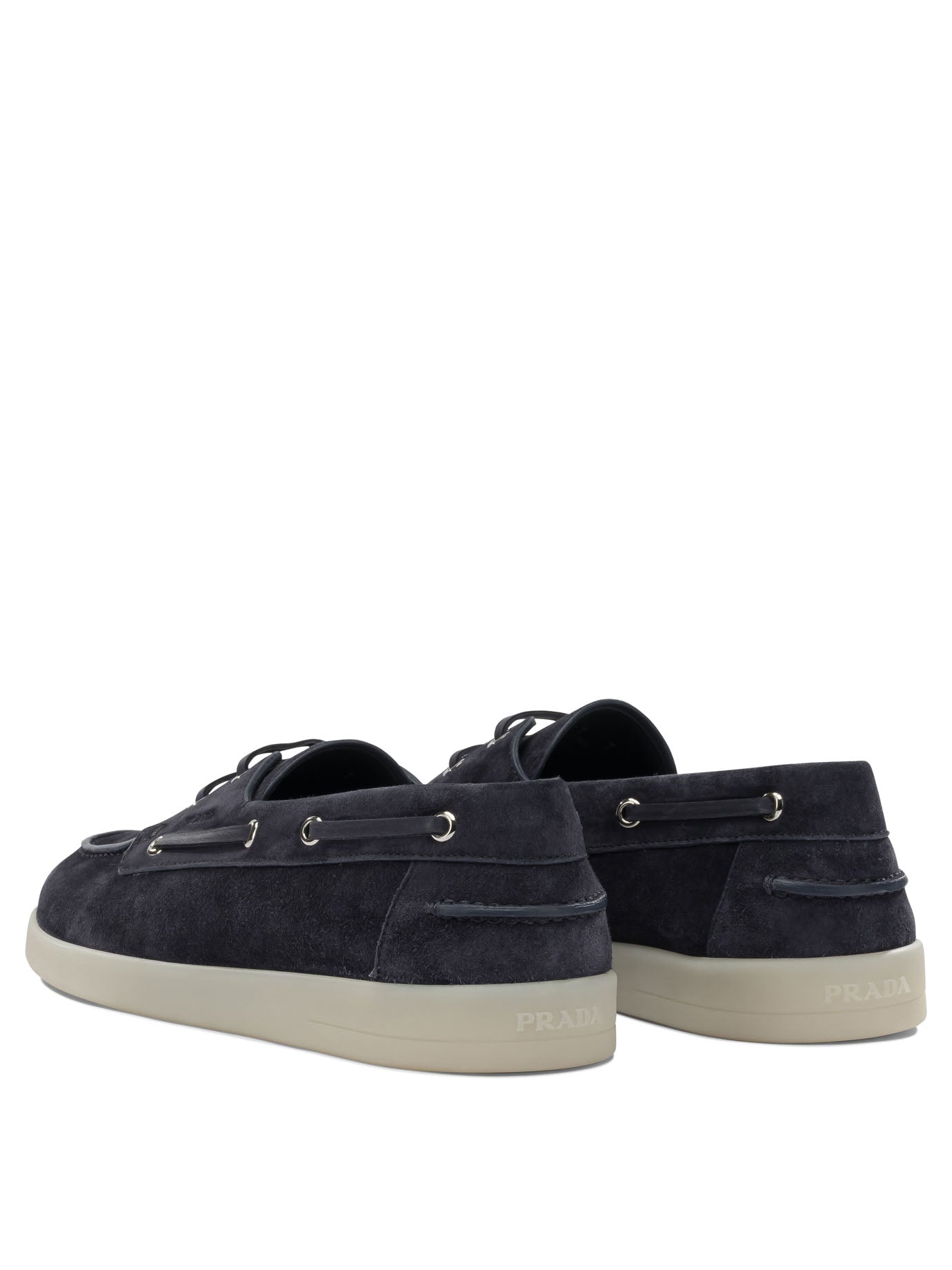 Prada Suede Lace-up Loafers