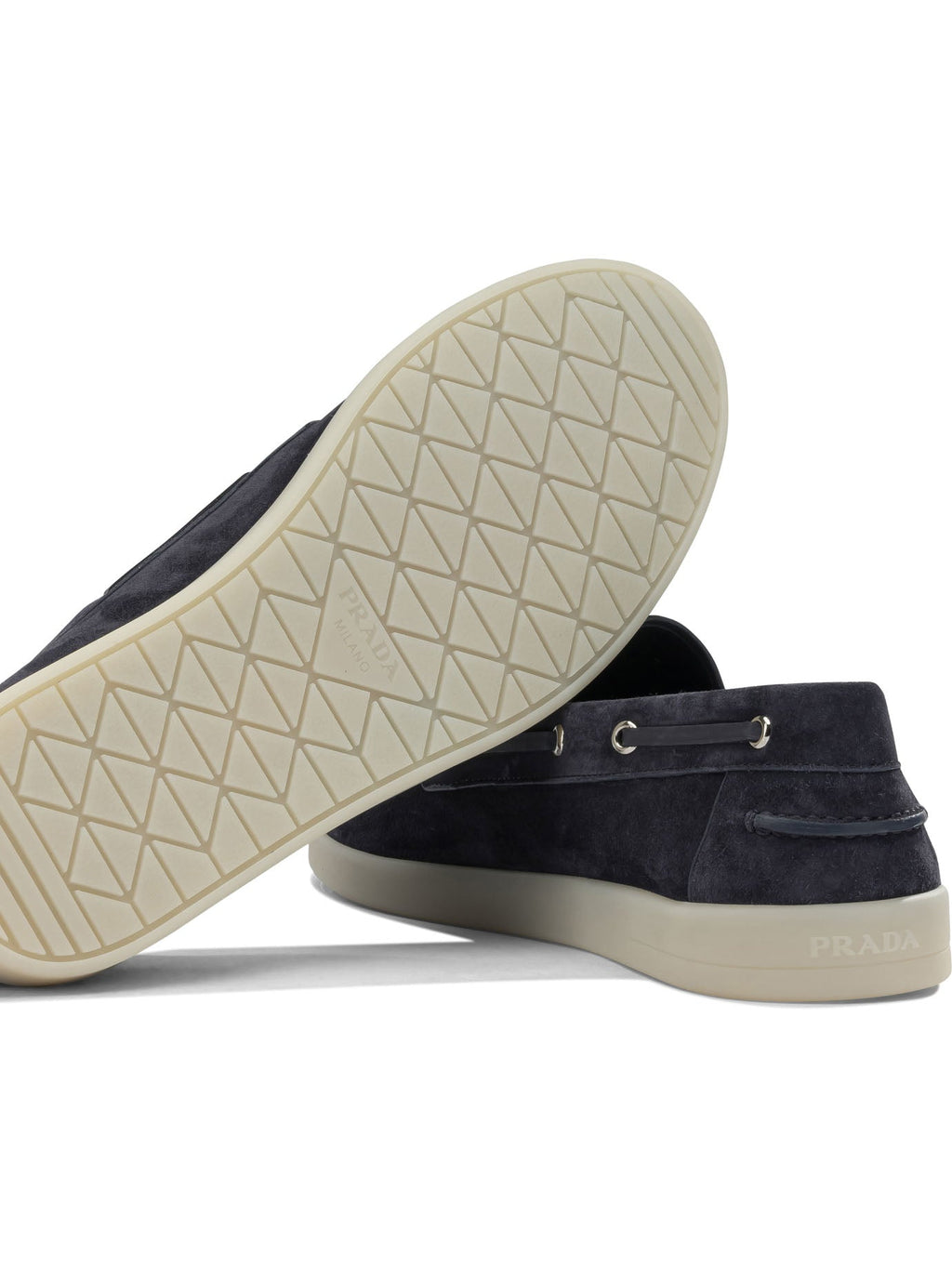 Prada Suede Lace-up Loafers