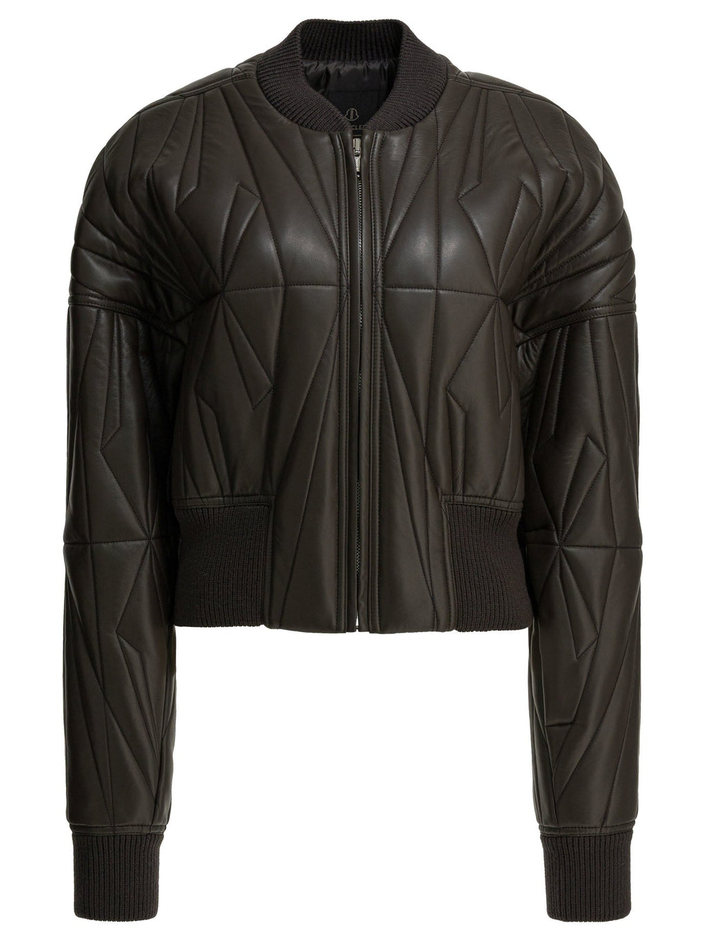 Rick Owens "geocamo Cropped" Leather Jacket X Moncler