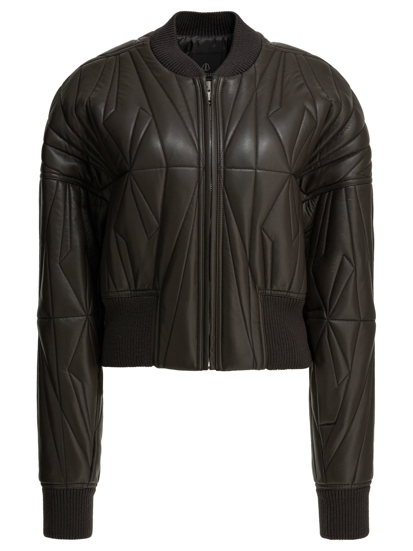 Rick Owens "geocamo Cropped" Leather Jacket X Moncler