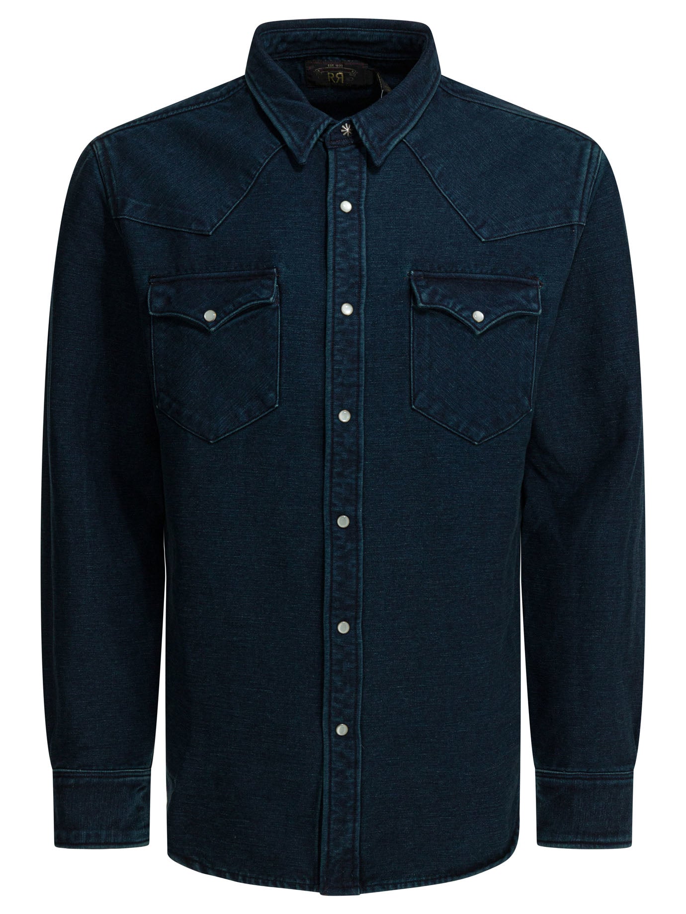 Rrl By Ralph Lauren Indigo Suede Western Shirt