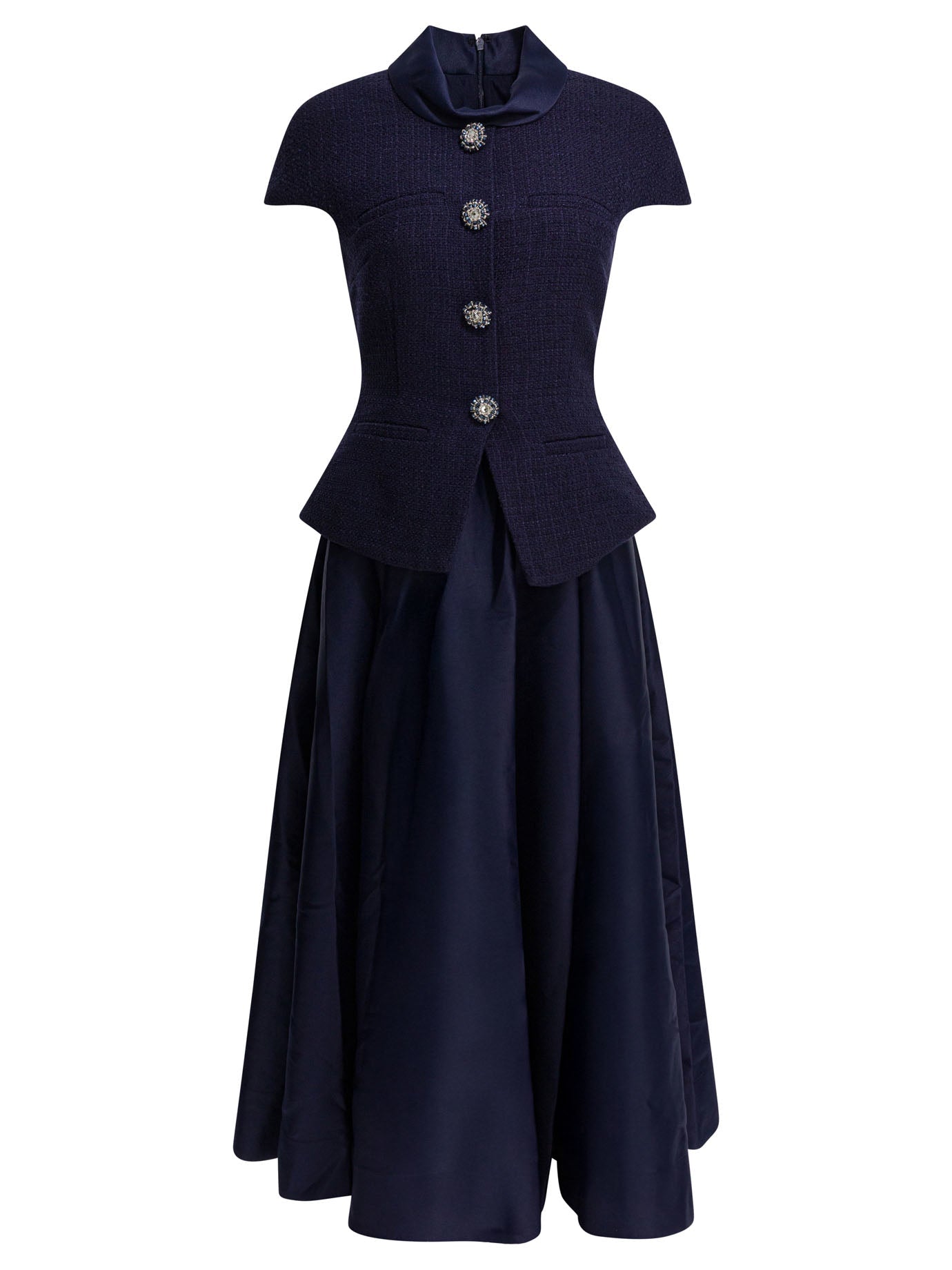 Self-portrait Taffeta Boucle Midi Dress