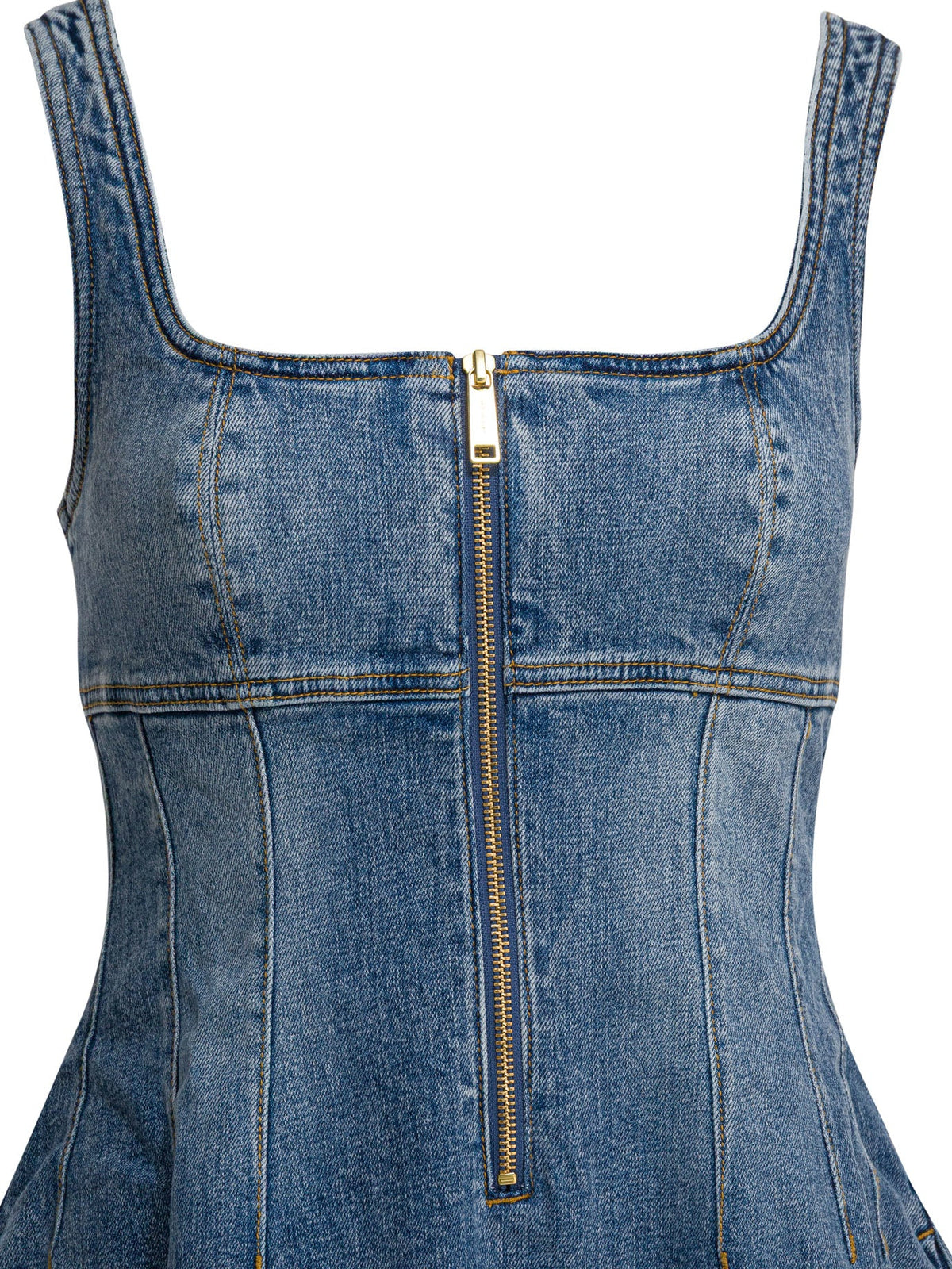 Self-portrait Denim Flared Dress